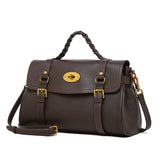 Florence | Black Braided Handle Satchel – Timeless & Elegant