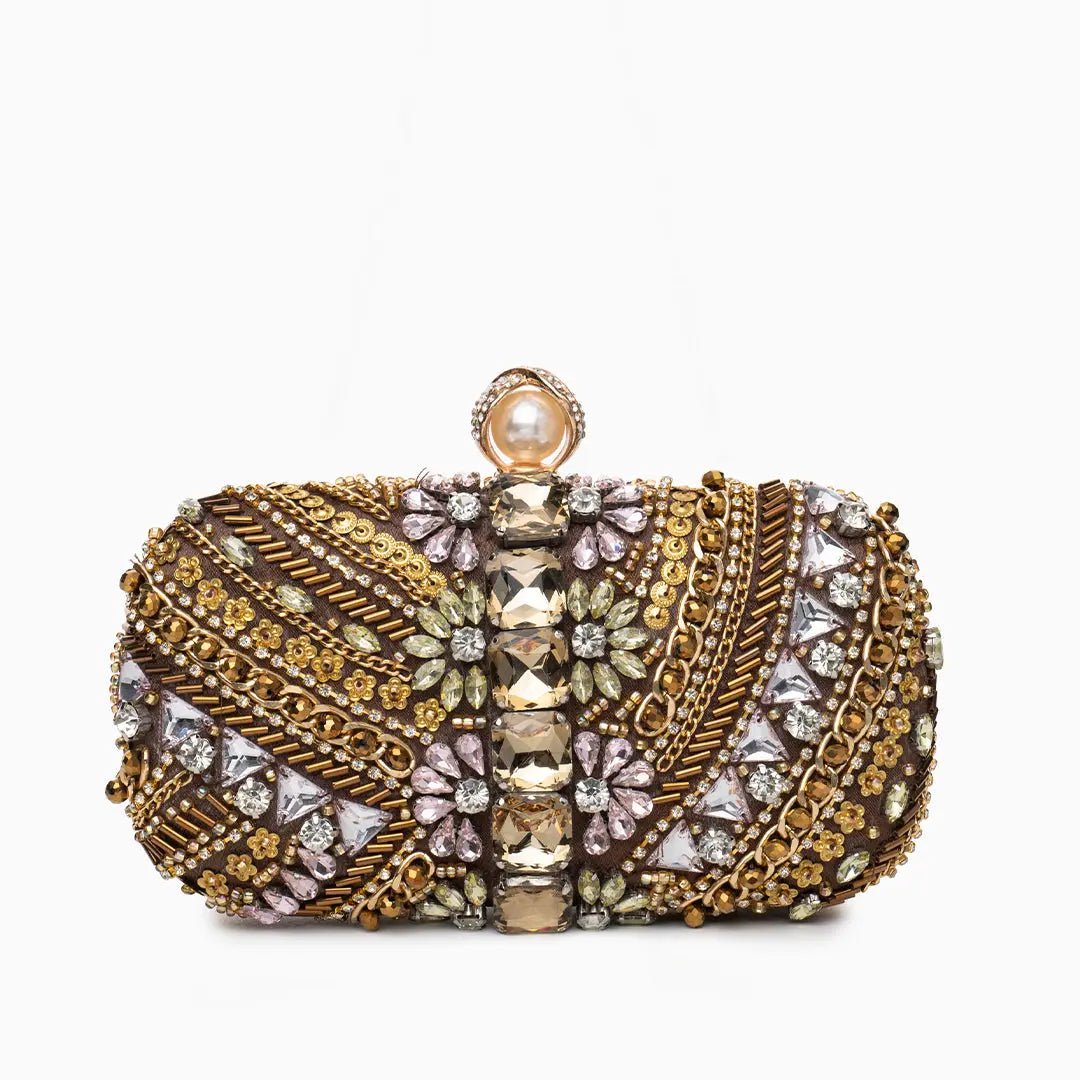 Cynthia Beaded Embroidery Clutch Bag Aurora-Bags