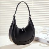 Dahlia Crescent Shoulder Bag – Sleek Black Minimalist Design