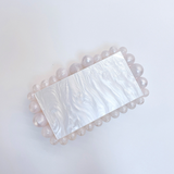 Luxury Pearl Acrylic Clutch – Elegant Evening Bag with Gold Chain