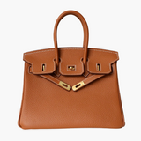 Isla | Tan Textured Leather Handbag – Classic & Timeless