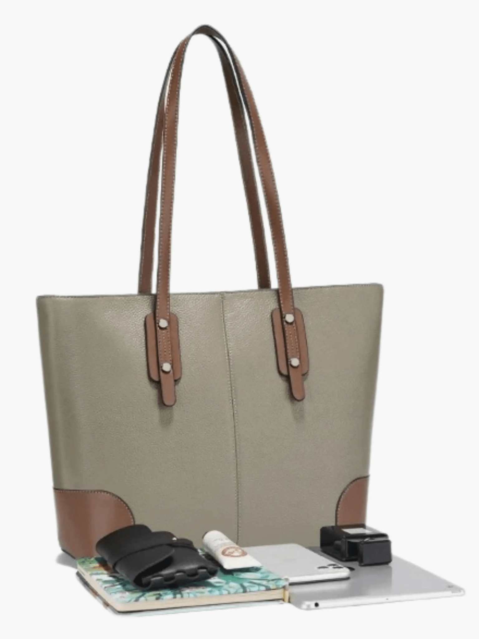 Elena | Classic Two-Tone Tote Bag for Everyday Elegance Aurora-Bags