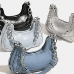 Elise | Denim Chain Shoulder Bag Aurora-Bags