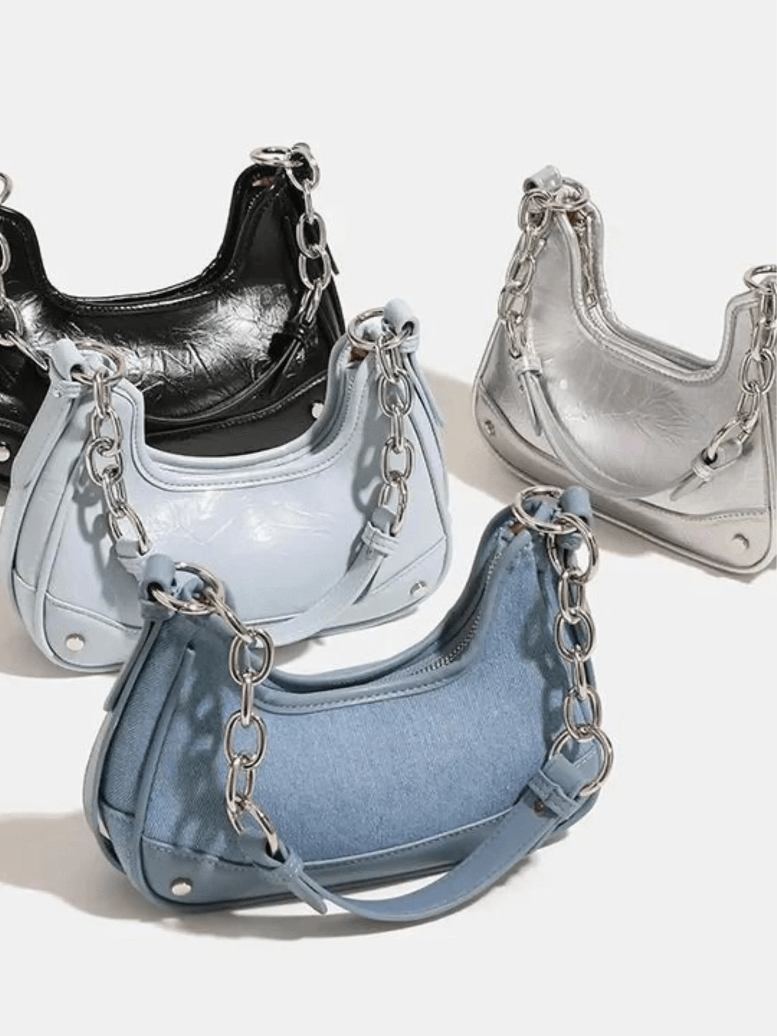 Elise | Denim Chain Shoulder Bag Aurora-Bags