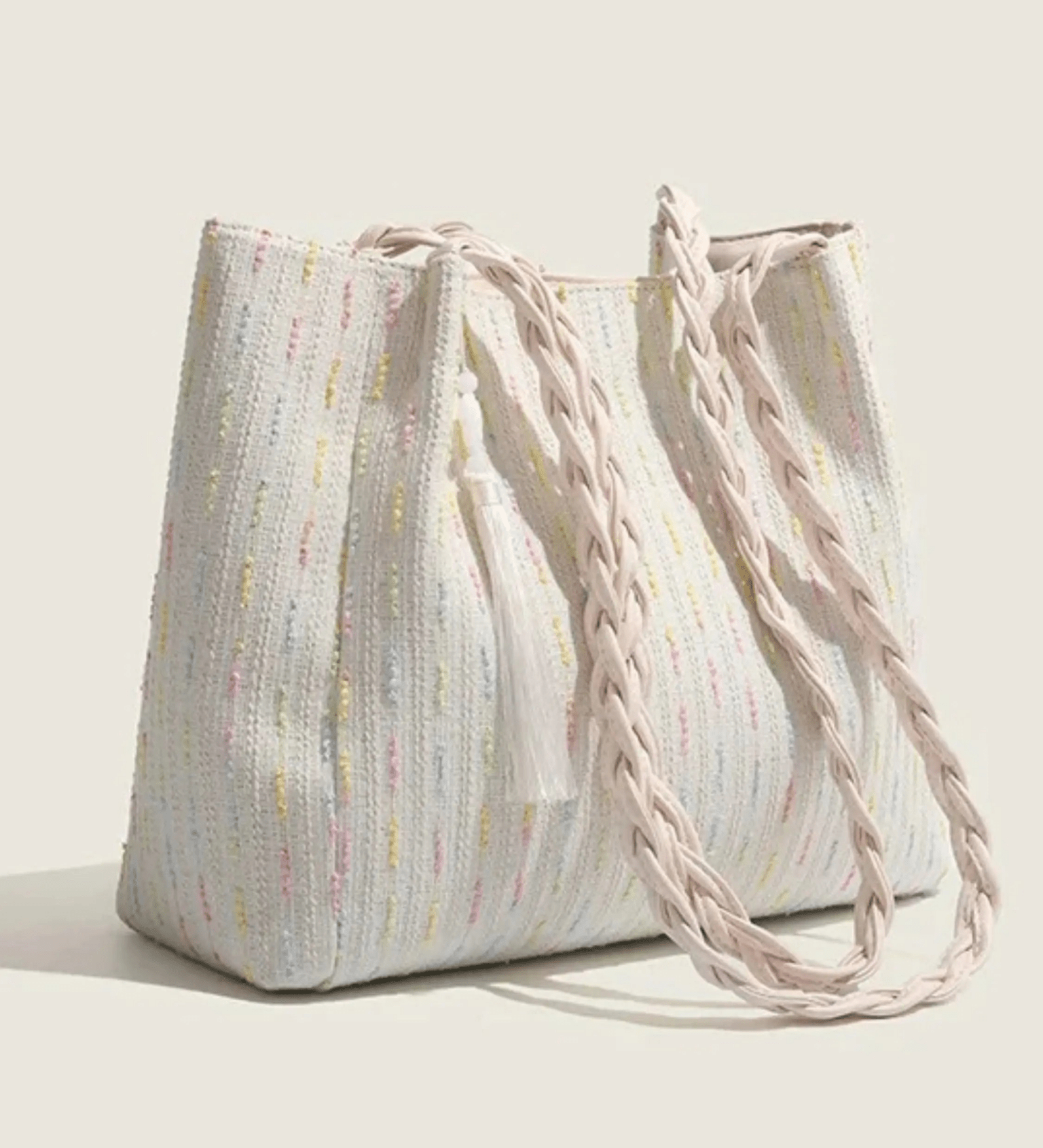 Chic Woven Pastel Tote Bag | Effortless Boho Charm Aurora-Bags