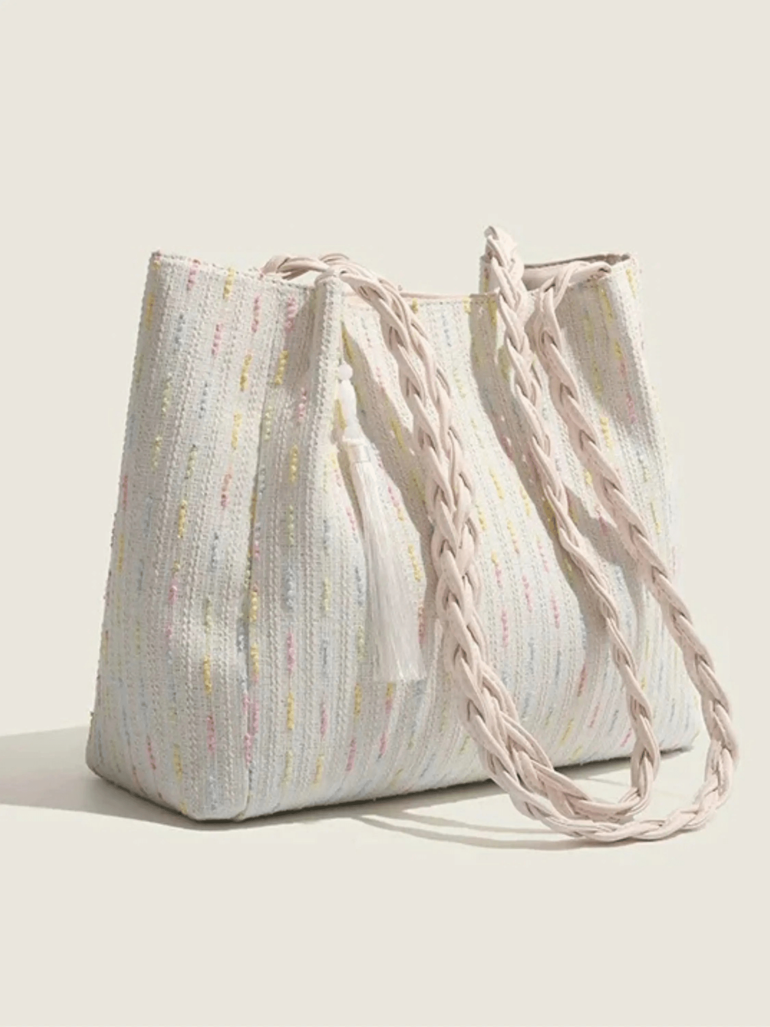 Chic Woven Pastel Tote Bag | Effortless Boho Charm Aurora-Bags