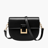 Emma | Sleek Leather Shoulder Bag with Geometric Lock Aurora-Bags