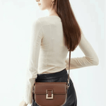 Emma | Sleek Leather Shoulder Bag with Geometric Lock Aurora-Bags