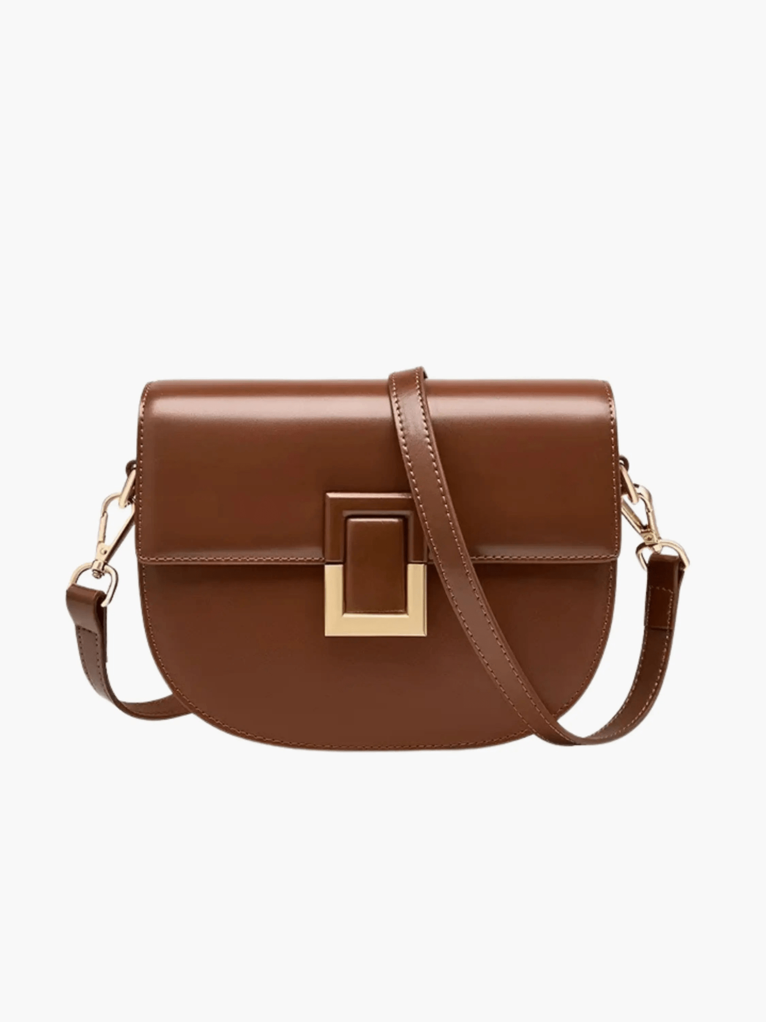 Emma | Sleek Leather Shoulder Bag with Geometric Lock Aurora-Bags