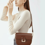 Emma | Sleek Leather Shoulder Bag with Geometric Lock Aurora-Bags