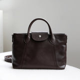 Evelyn | Classic Leather Tote – Effortless Style in Rich Brown - from Aurora-Bags for sale at Aurora-Bags