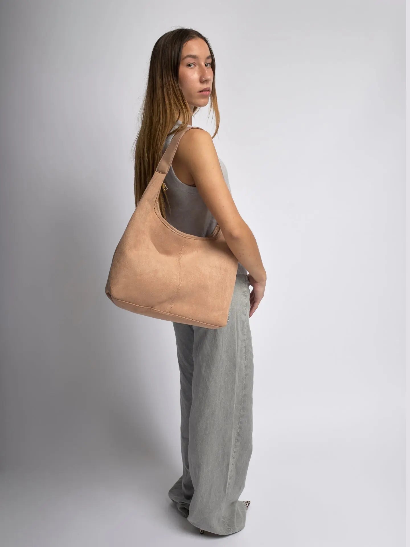 Suede Daily Leather Tote Aurora-Bags