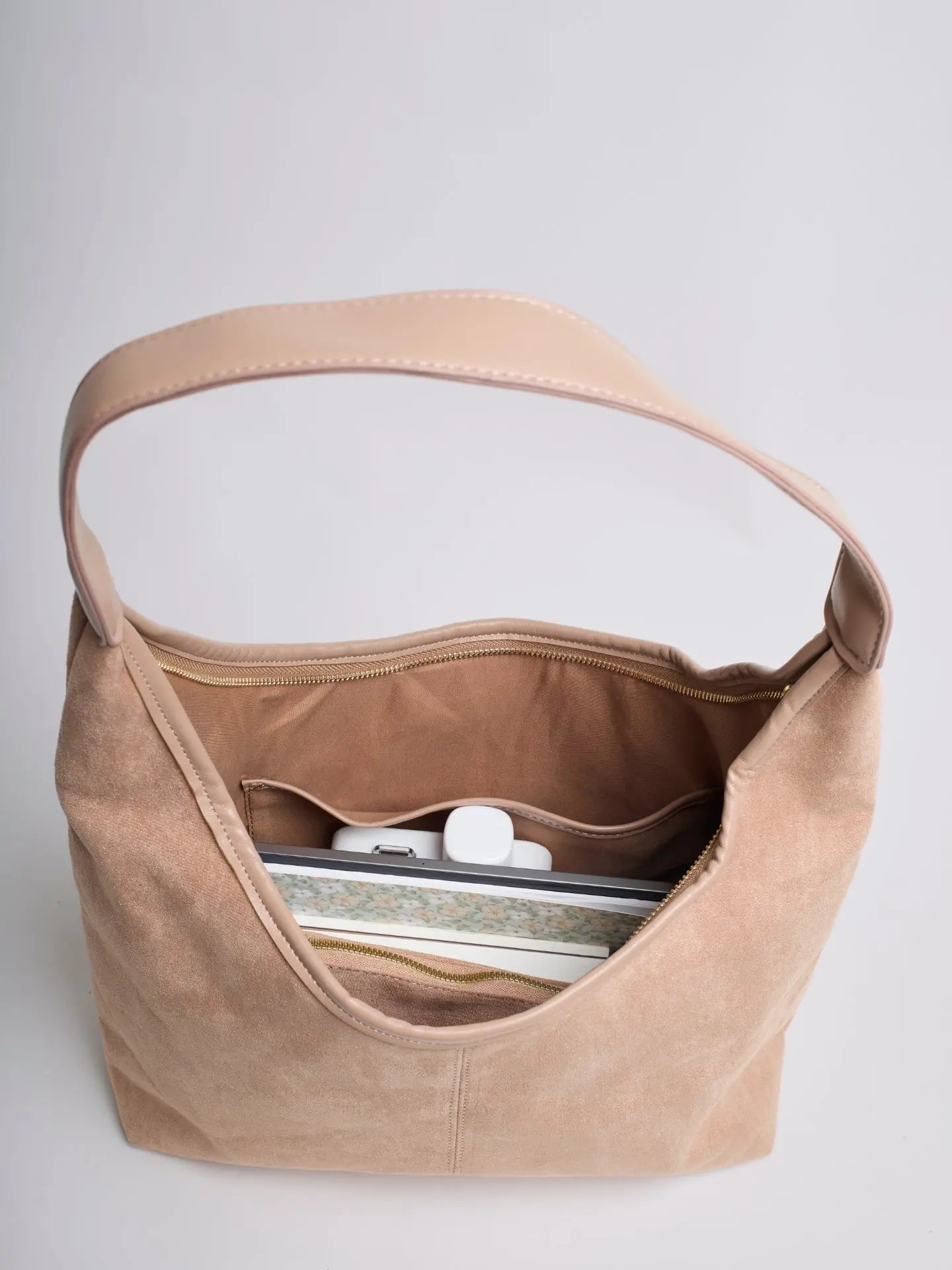 Suede Daily Leather Tote Aurora-Bags