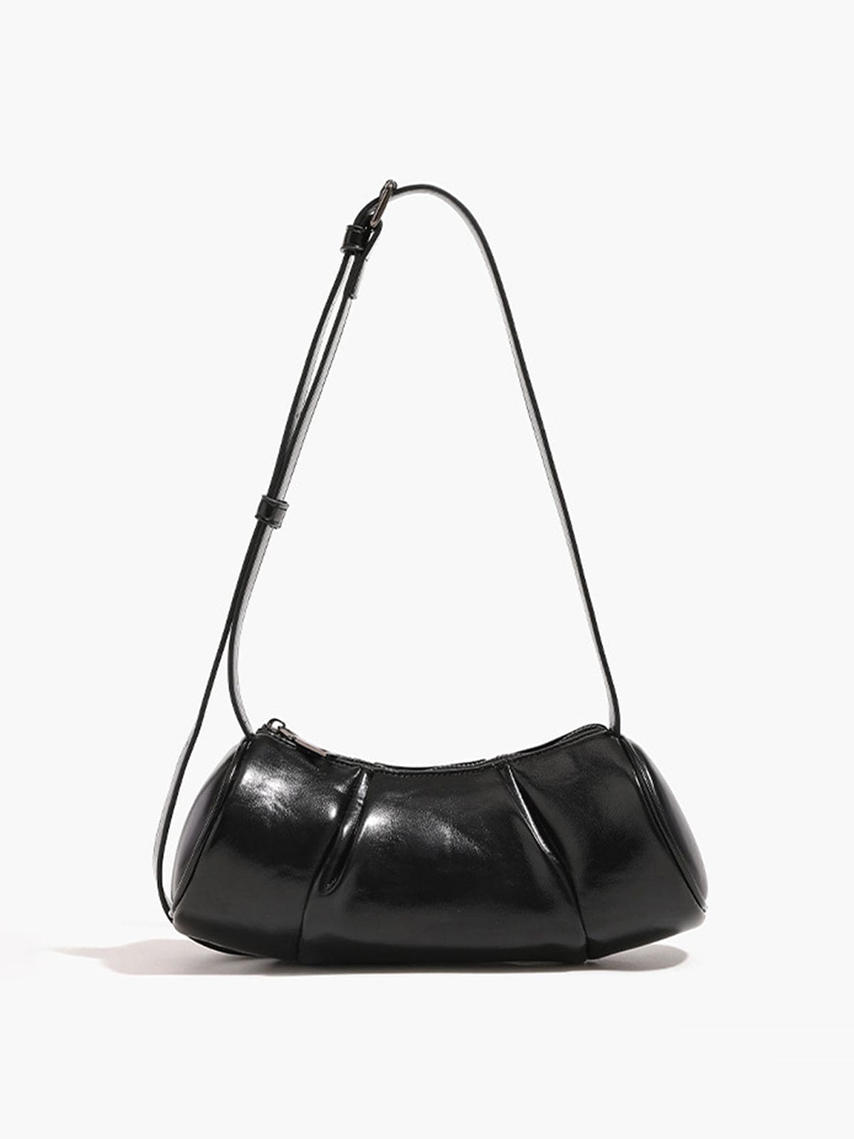 Evie | Pleated Leather Shoulder Bag - Aurora-Bags