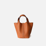 Azrielle | Premium Vegan Leather Litchi Grain Buckle Bag with Top Handle & Inner Pouch