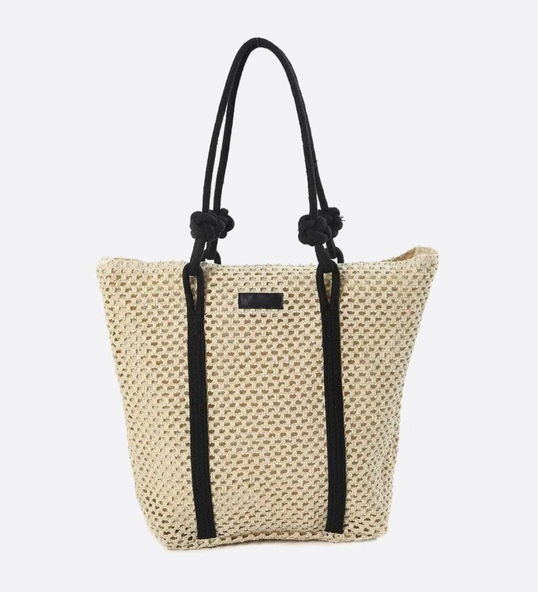 Large Woven Tote Bag with Rope Handles – Casual & Spacious Shopper