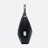 Black Leather Crescent Shoulder Bag – Minimalist Luxury Handbag