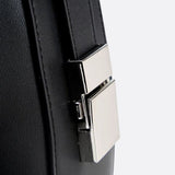 Black Leather Crescent Shoulder Bag – Minimalist Luxury Handbag