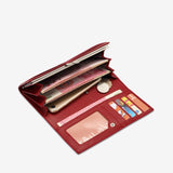 Nyxara | Red Croc-Embossed Leather Wallet – Bold & Elegant
