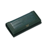 Nyxara | Red Croc-Embossed Leather Wallet – Bold & Elegant
