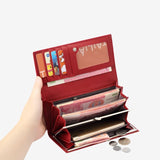 Nyxara | Red Croc-Embossed Leather Wallet – Bold & Elegant