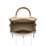 The Juliana | Two-Tone Structured Handbag – Classic & Luxurious - Taupe