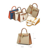 The Kelly |  Leather  Ivory & Tan Top Handle Bag – Classic & Sophisticated