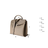 Elariselle | Taupe Leather Satchel Bag – Elegant & Functional