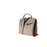 Elariselle | Taupe Leather Satchel Bag – Elegant & Functional