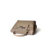 Elariselle | Taupe Leather Satchel Bag – Elegant & Functional