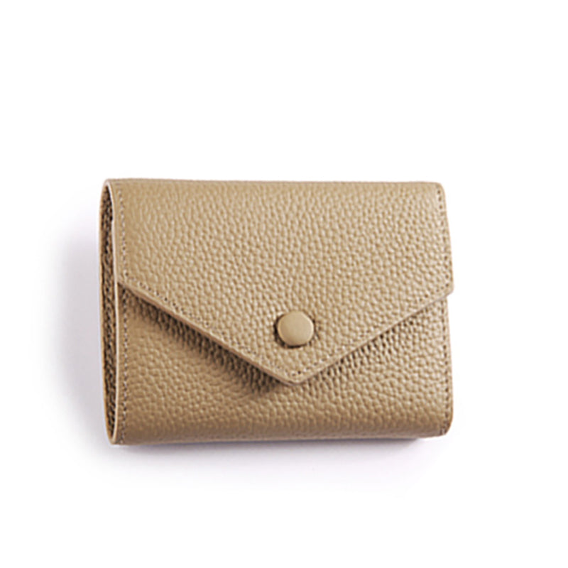 Emma | Orange Pebbled Leather Mini Wallet – Chic & Compact