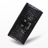 Sophia | Black Croc-Embossed Leather Wallet – Luxurious & Chic