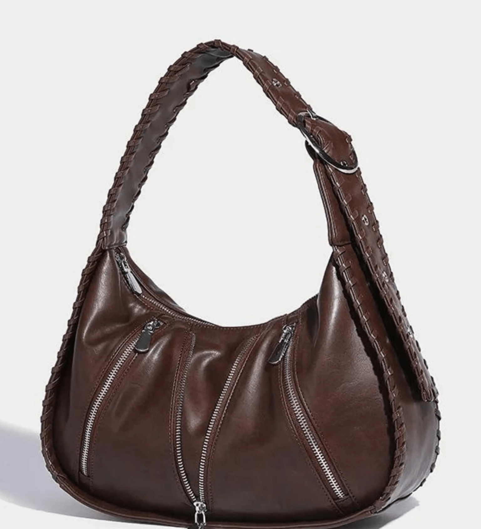 Helena | Chic Leather Shoulder Bag with Zipper Details Aurora-Bags