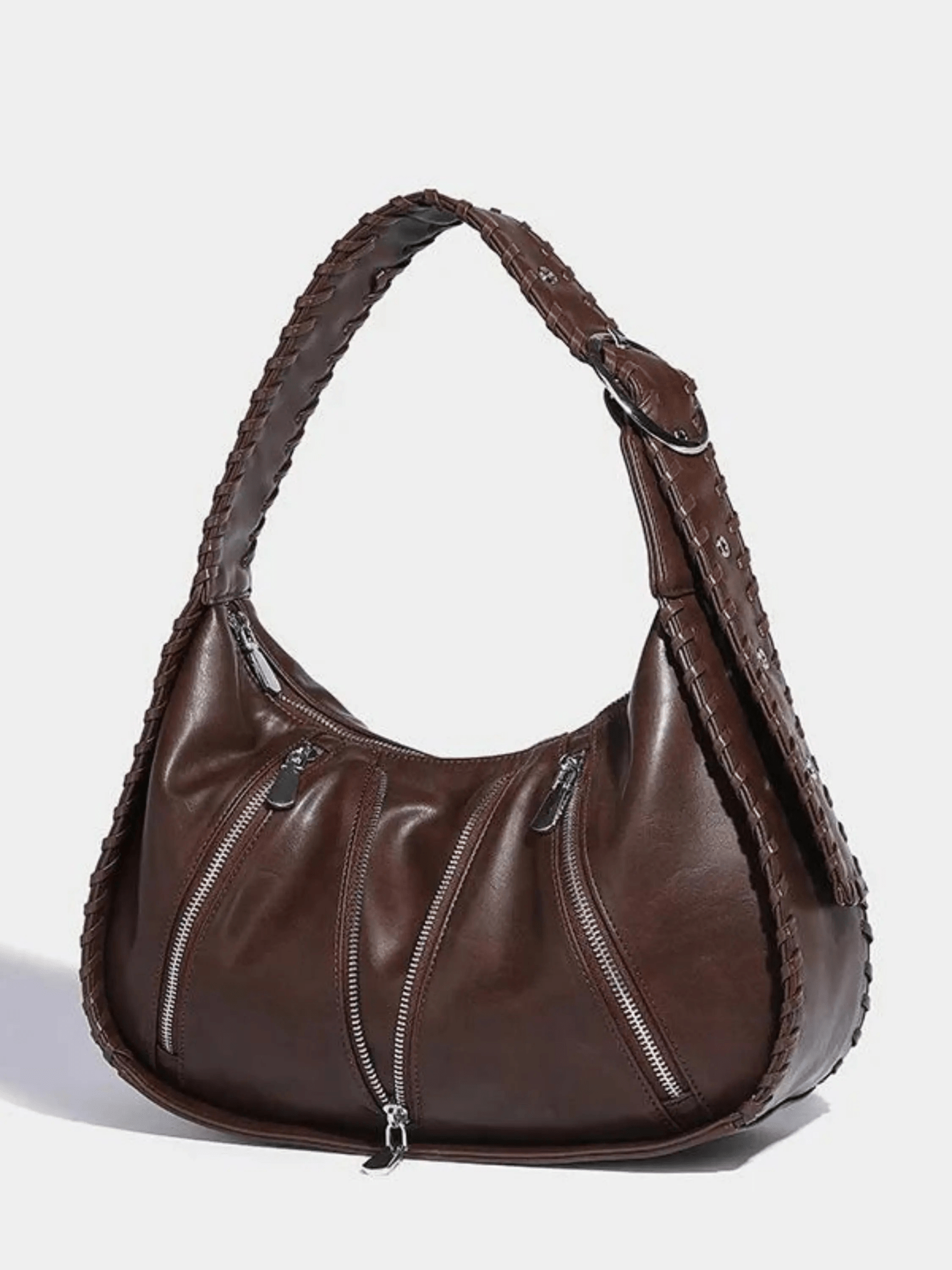 Helena | Chic Leather Shoulder Bag with Zipper Details Aurora-Bags