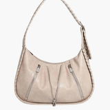 Helena | Chic Leather Shoulder Bag with Zipper Details Aurora-Bags