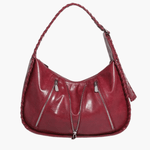 Helena | Chic Leather Shoulder Bag with Zipper Details Aurora-Bags