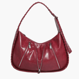 Helena | Chic Leather Shoulder Bag with Zipper Details Aurora-Bags