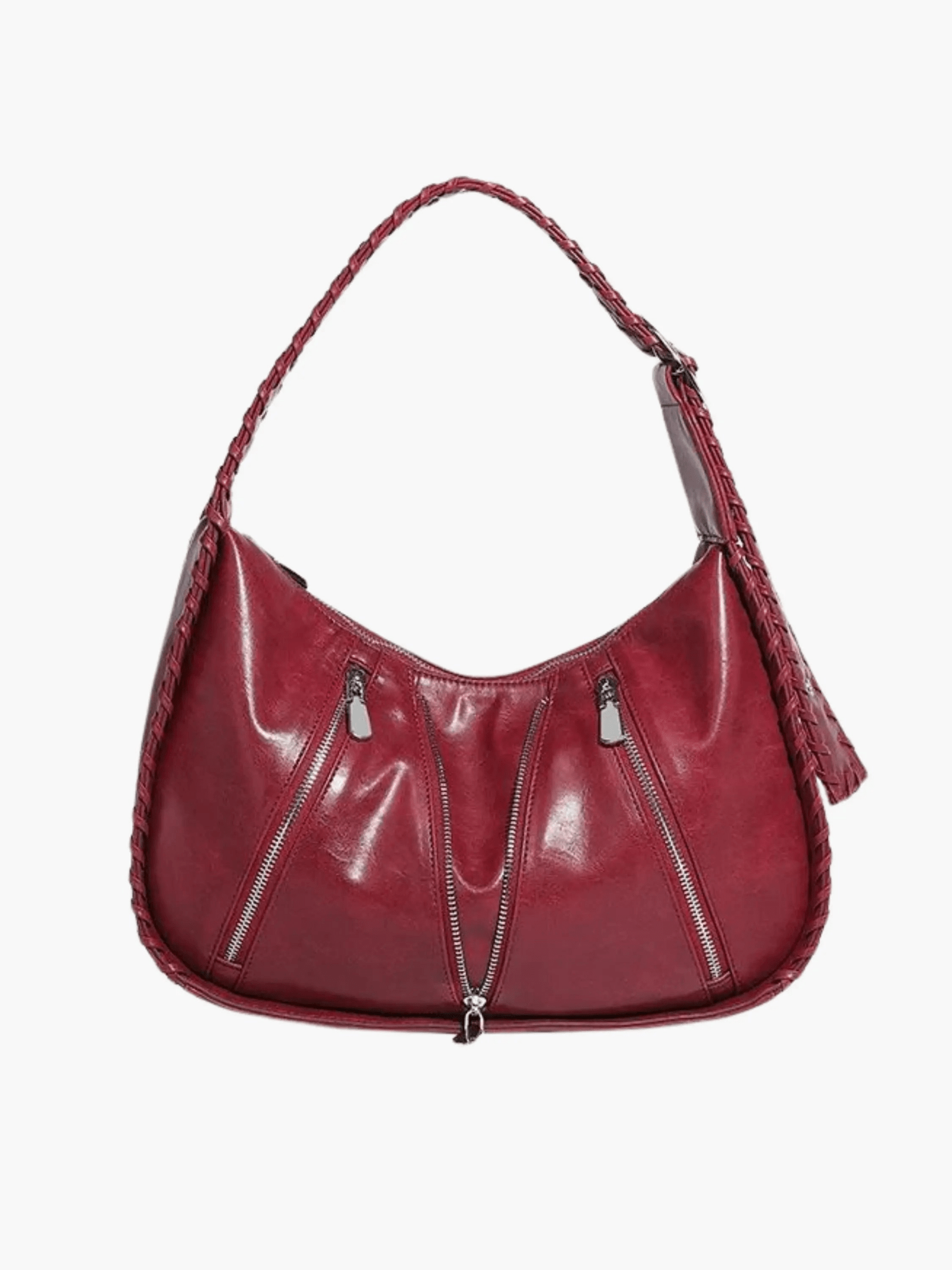 Helena | Chic Leather Shoulder Bag with Zipper Details Aurora-Bags