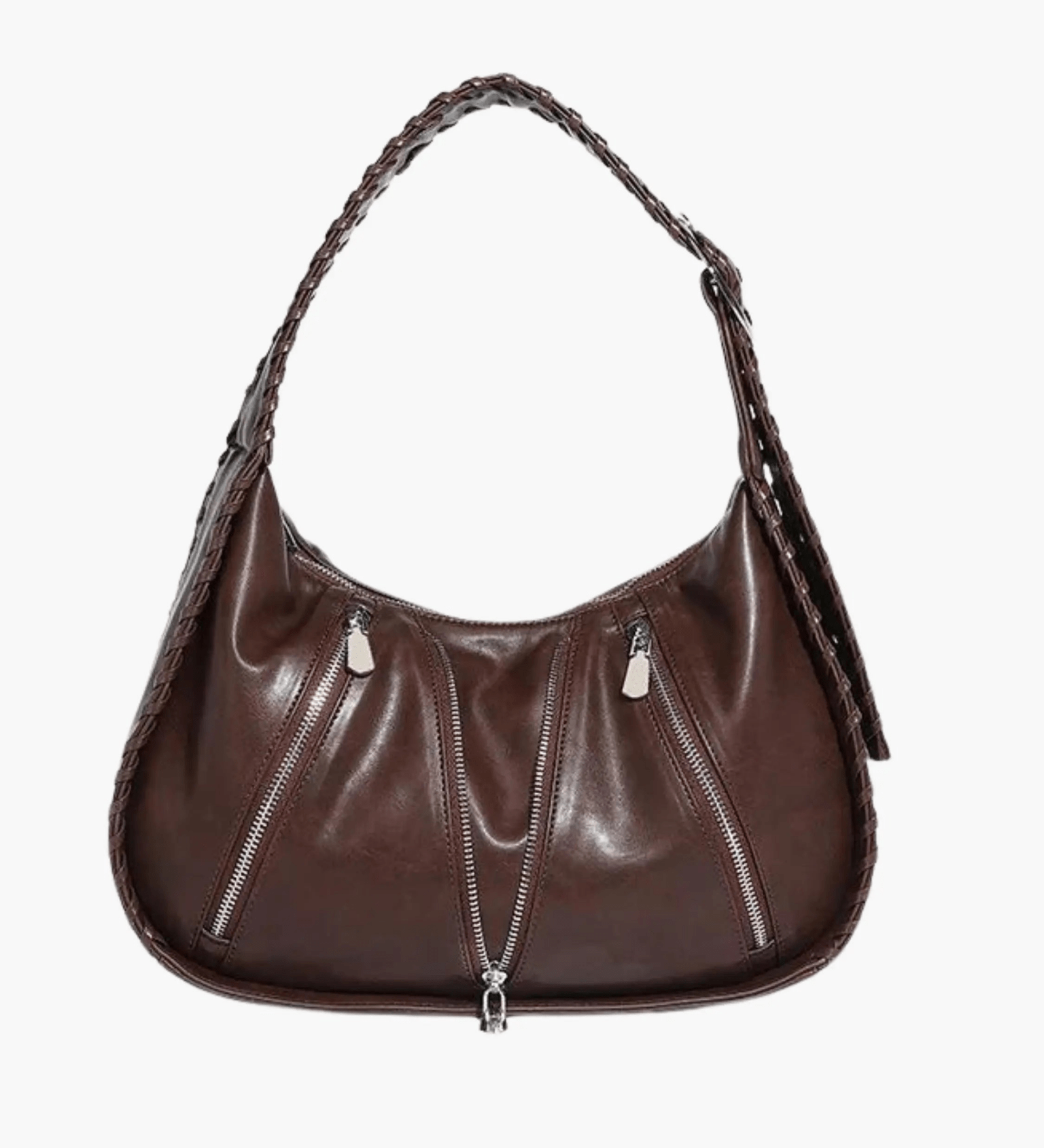 Helena | Chic Leather Shoulder Bag with Zipper Details Aurora-Bags