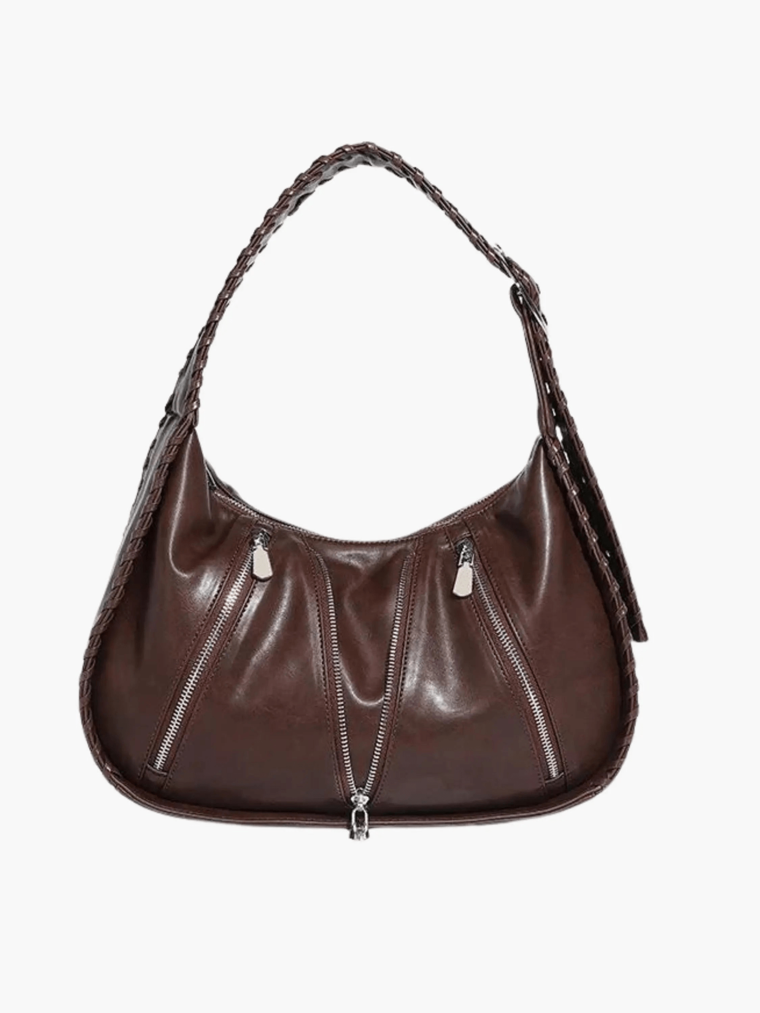 Helena | Chic Leather Shoulder Bag with Zipper Details Aurora-Bags