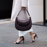 Camilla Woven Leather Shoulder Bag – Designer-Inspired Ladies’ Handbag