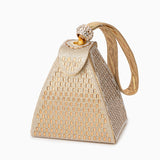 Isabella | Royal Pyramid Clutch – A Golden Statement of Elegance