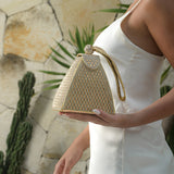 Isabella | Royal Pyramid Clutch – A Golden Statement of Elegance