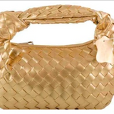 Isla | Luxe Black Woven Knot Bag – Elegant & Versatile