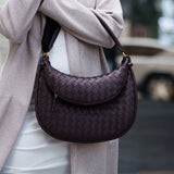 Camilla Woven Leather Shoulder Bag – Designer-Inspired Ladies’ Handbag