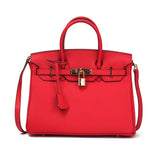 Isla Red Textured Leather Handbag – Classic & Timeless