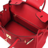 Isla Red Textured Leather Handbag – Classic & Timeless