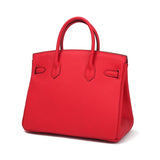 Isla Red Textured Leather Handbag – Classic & Timeless
