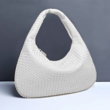 Textured Woven Shoulder Bag – Minimalist Soft Hobo Style in Vegan Leather