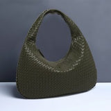 Textured Woven Shoulder Bag – Minimalist Soft Hobo Style in Vegan Leather